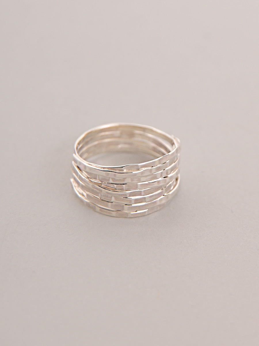 Bague texturée en argent Sterling