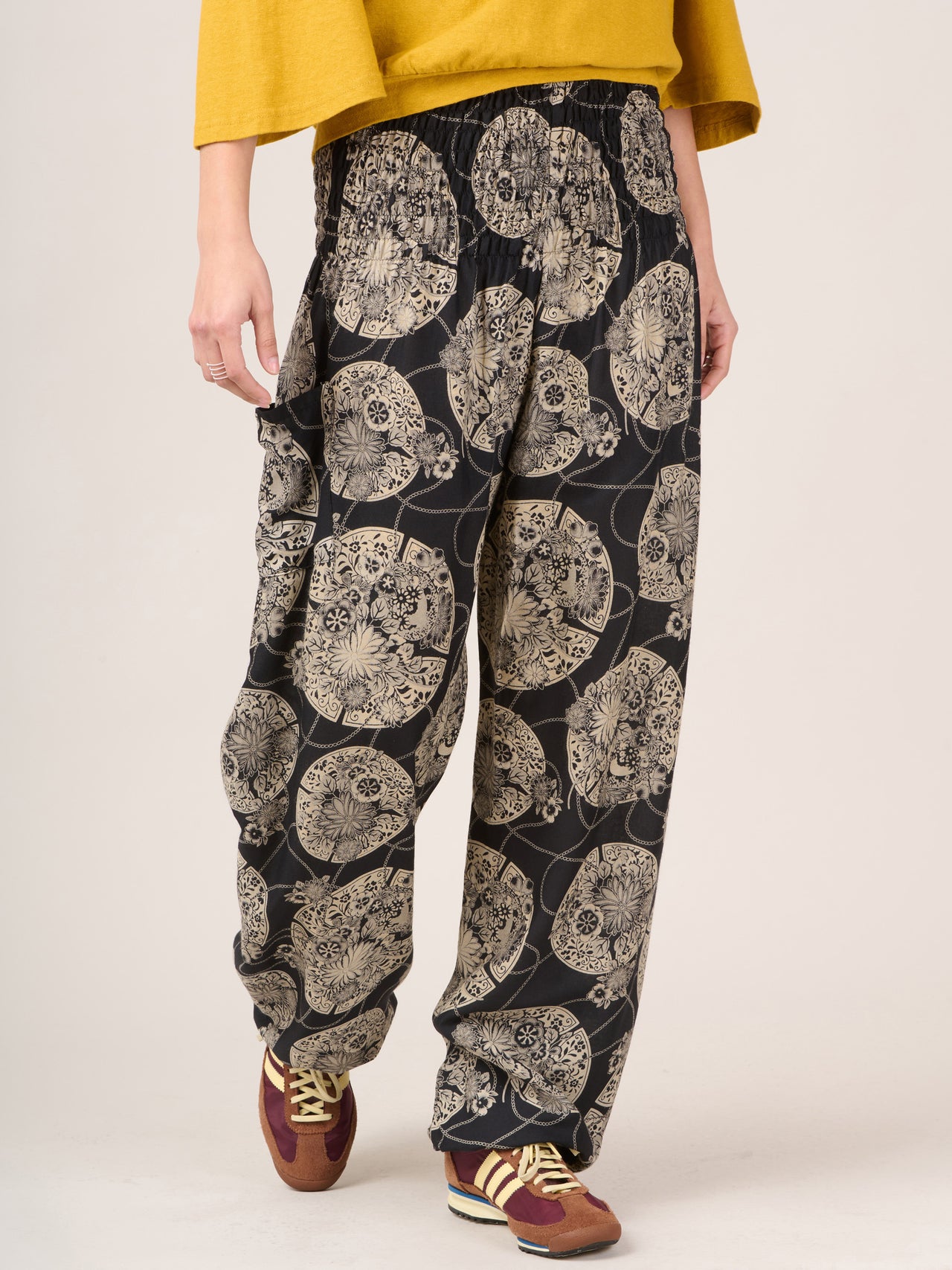 "Harem Original" - Pantalon bouffant imprimé fleurs orientales