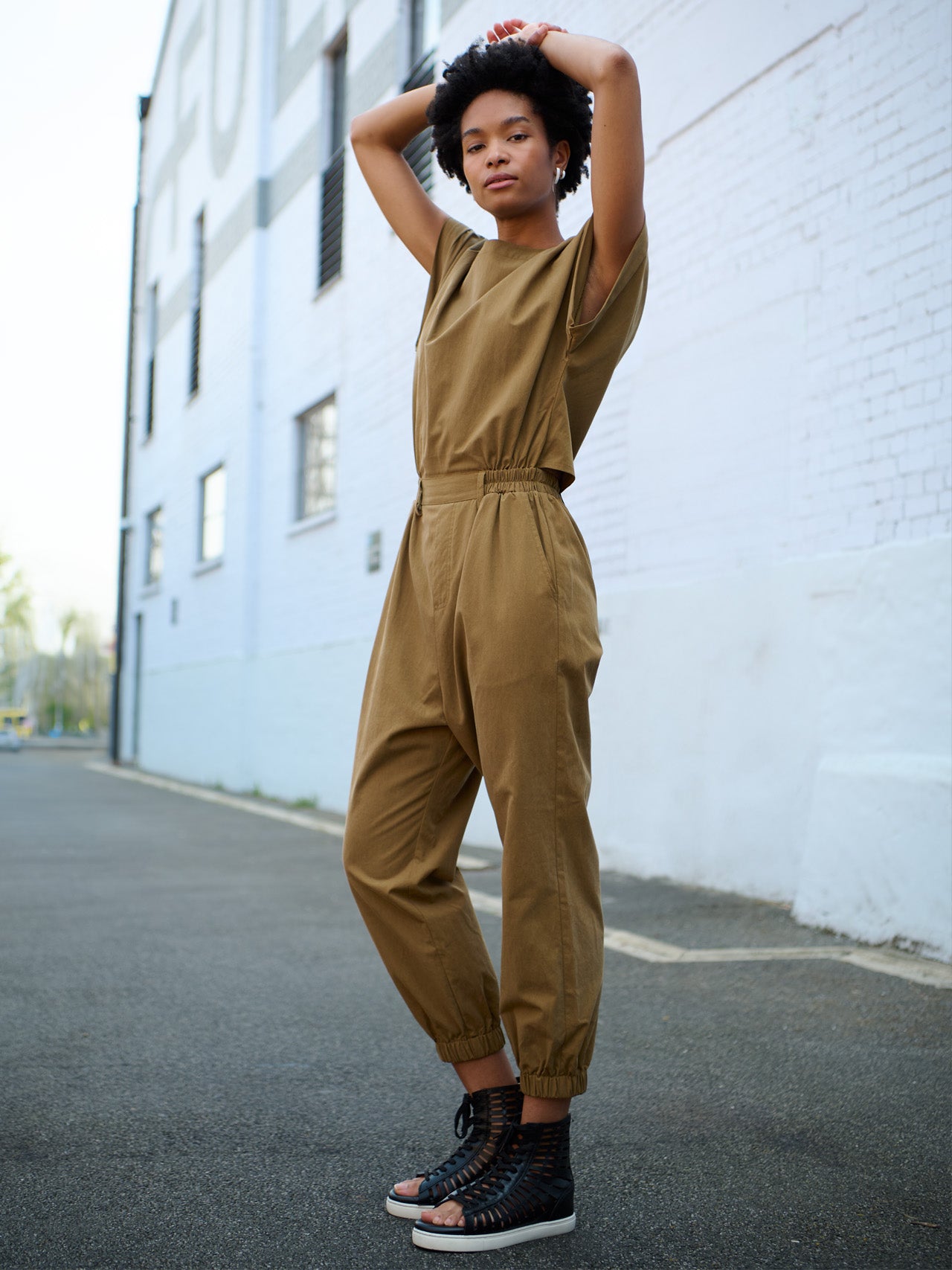 Combinaison avec épaulettes en coton Tencel®