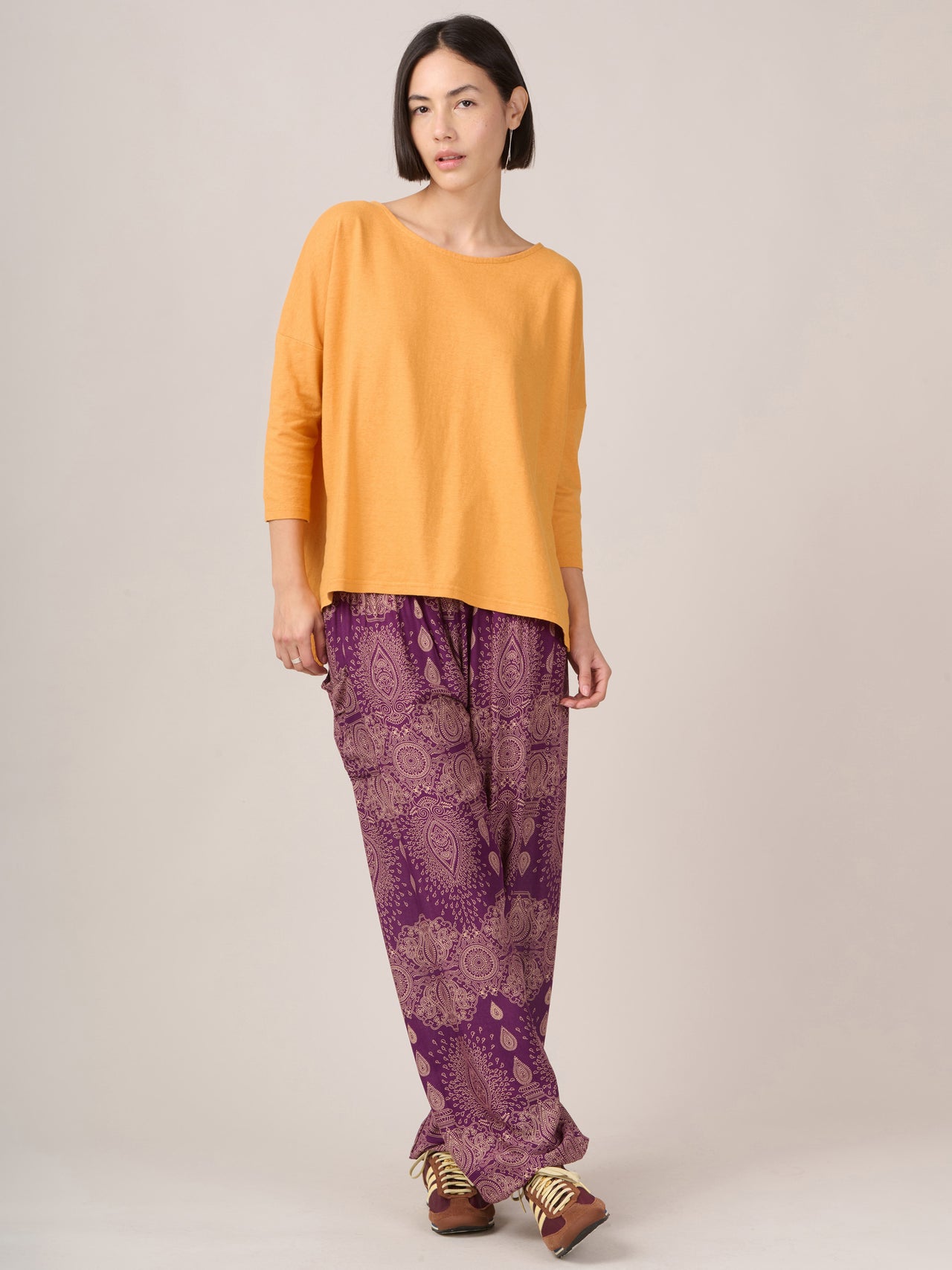 Pantalon bouffant imprimé larmes mandala