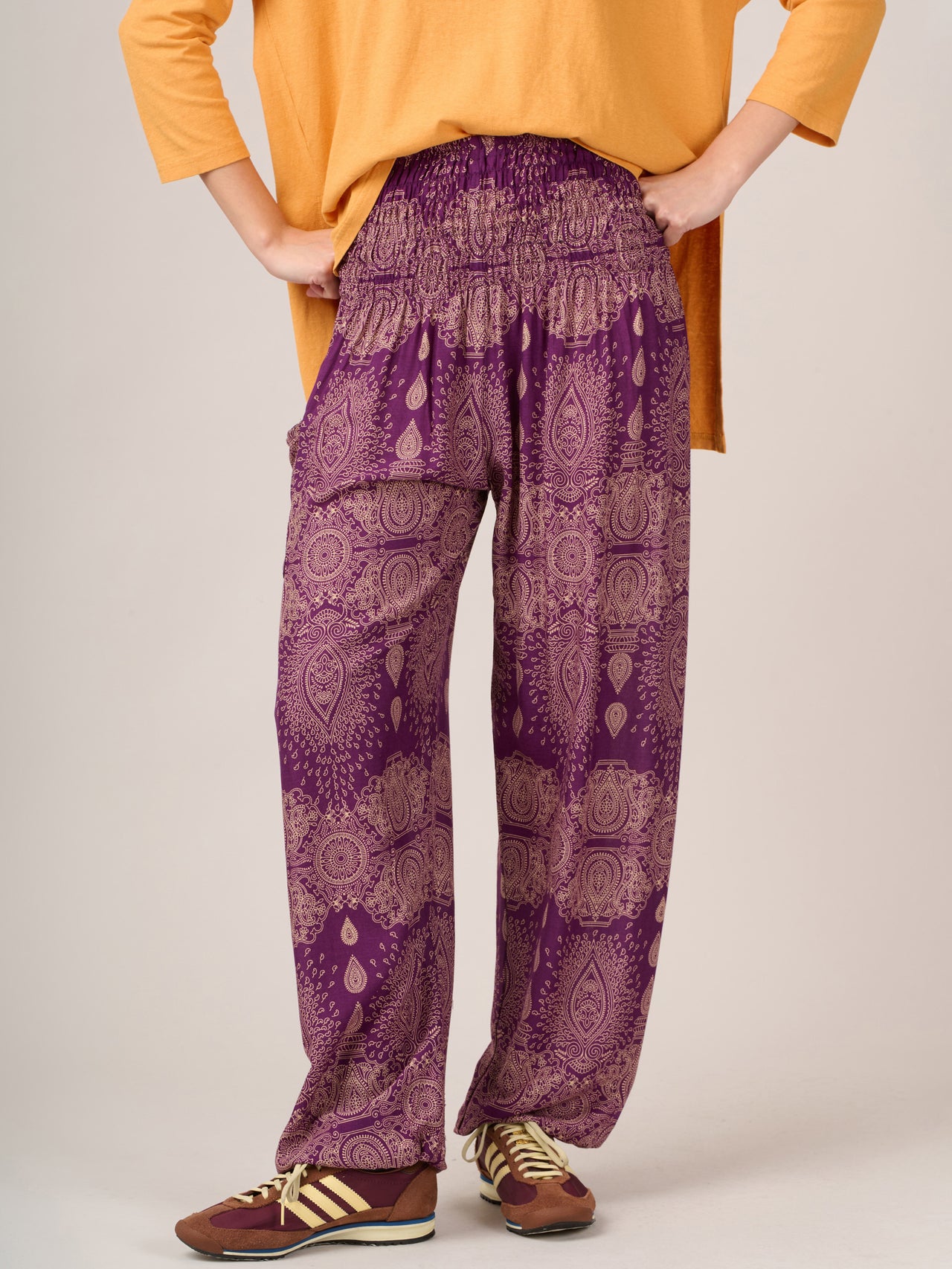 Pantalon bouffant imprimé larmes mandala