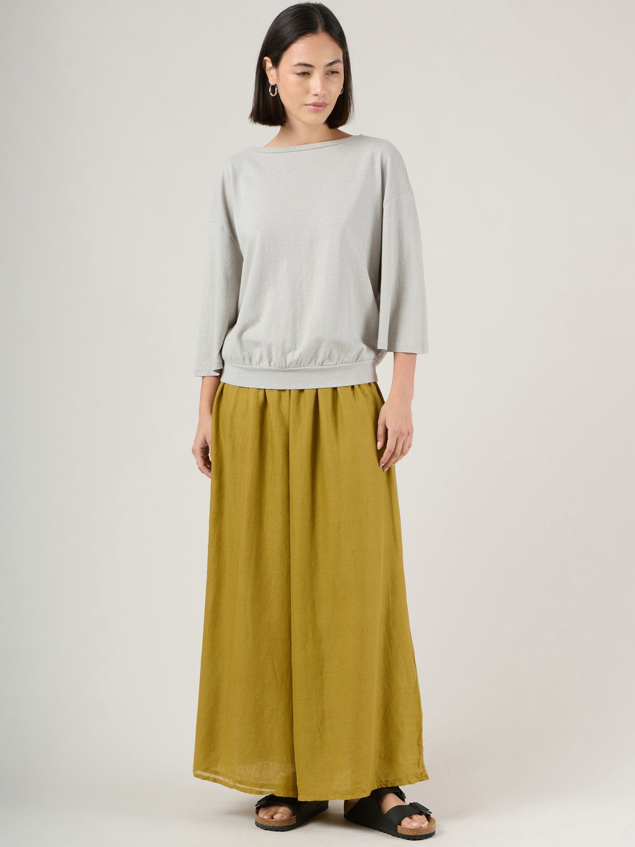 Pantalon large en mousseline de coton