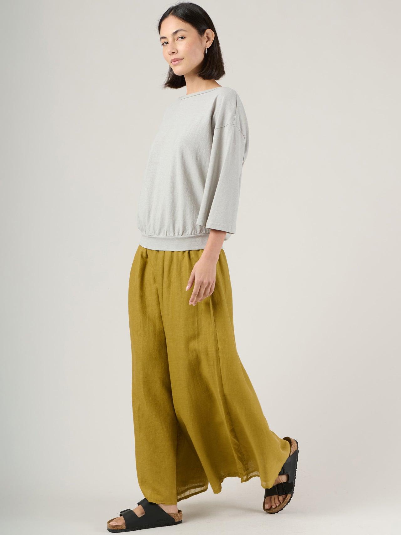 Pantalon large en mousseline de coton