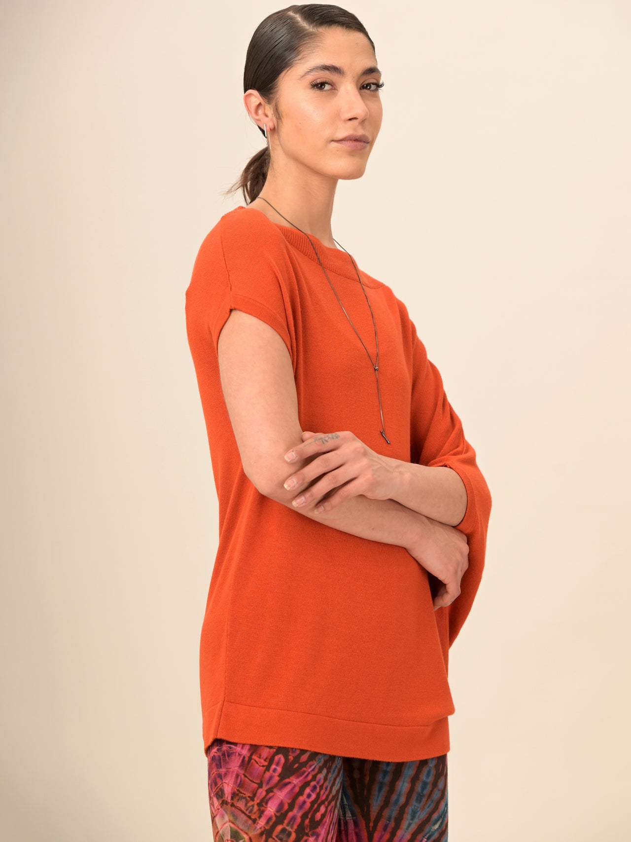 Pull-over asymétrique en bambou