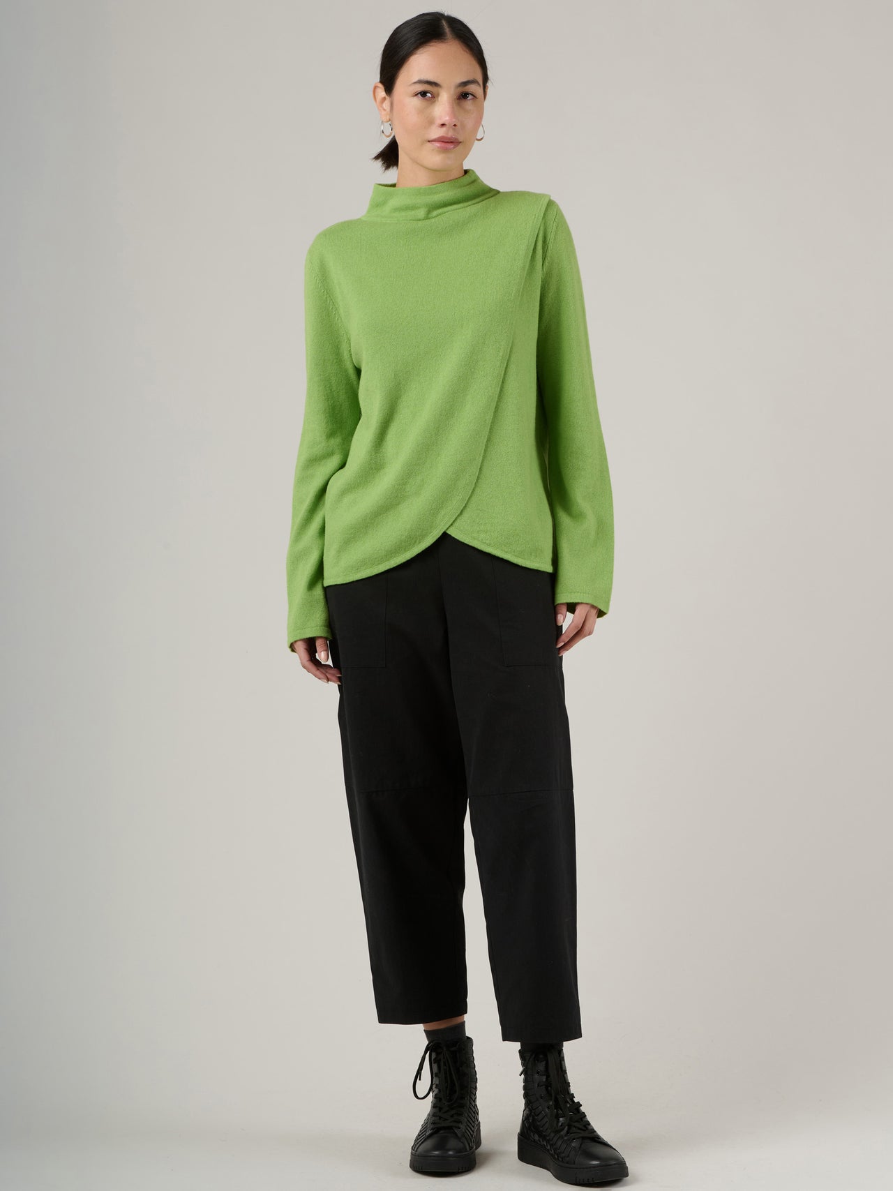 Iona - Pull en laine mérinos et bambou - Vert clair