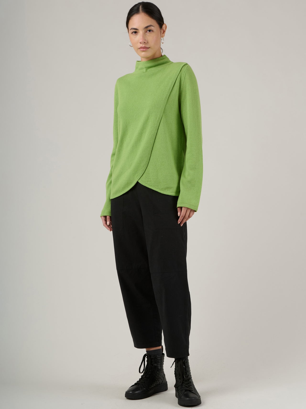 Iona - Pull en laine mérinos et bambou - Vert clair