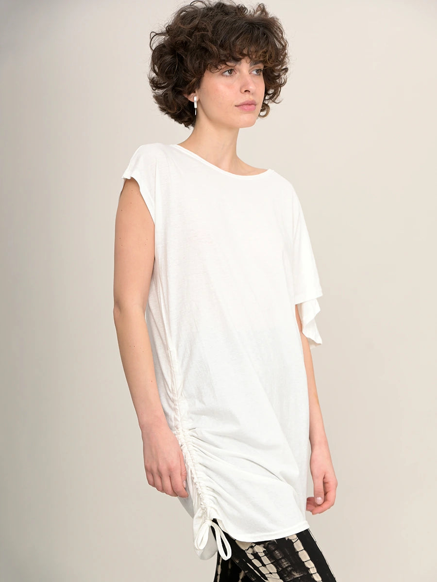 Hemp organic cotton asymmetric t-shirt - long