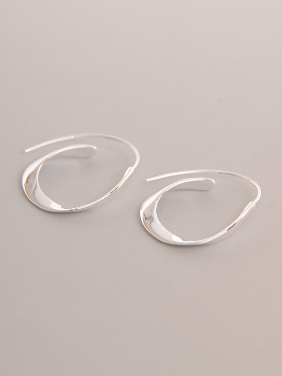 Sterling Silver Organic Curve Hoop Earrings