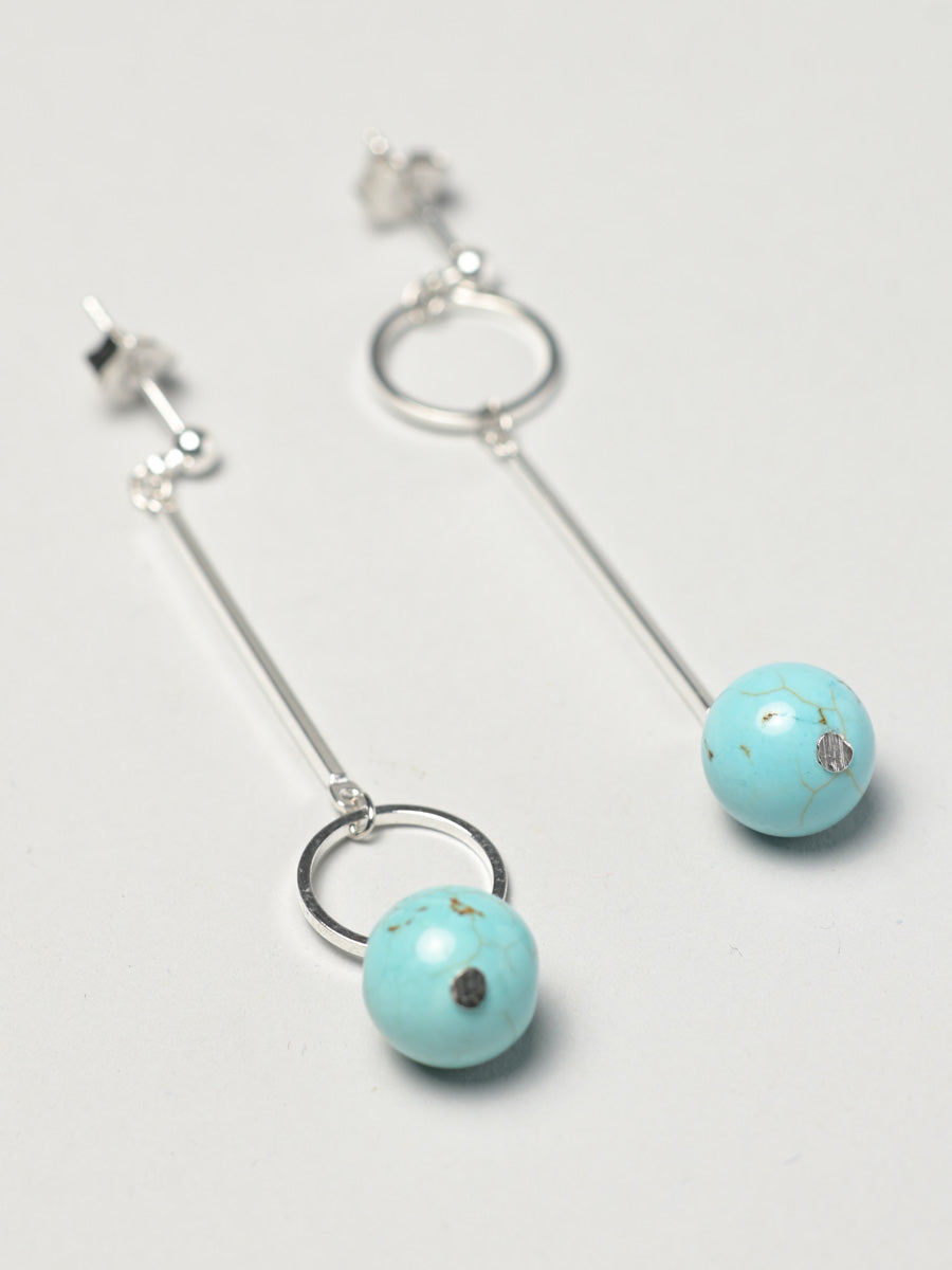 Mismatched turquoise drop earrings