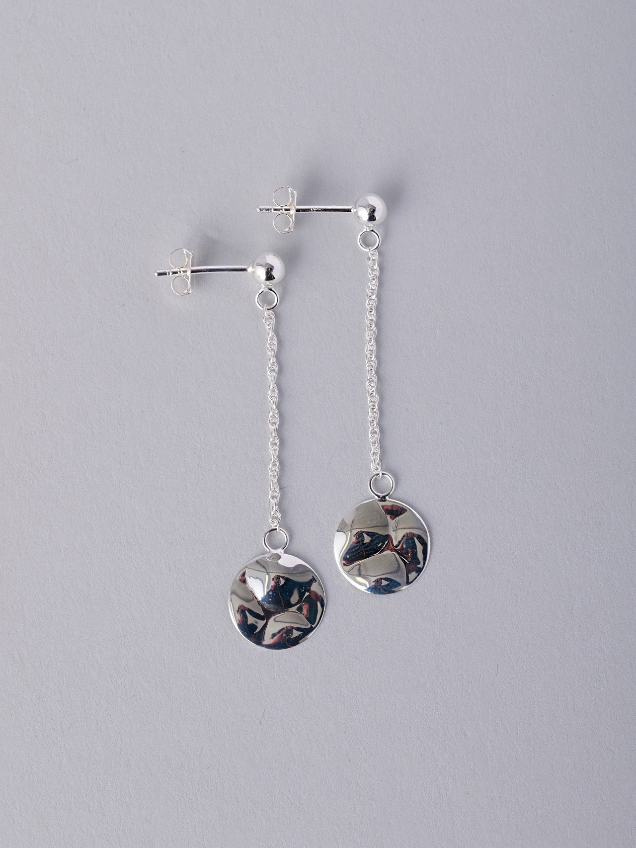 Sterling Silver Dangling Moon Earrings