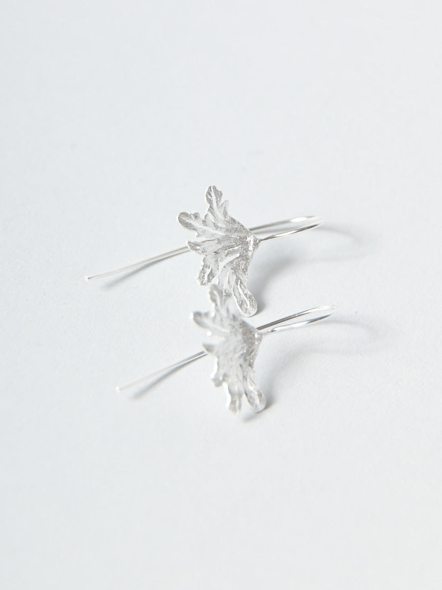 Sterling Silver Tropical Leaf Thread Through Earrings