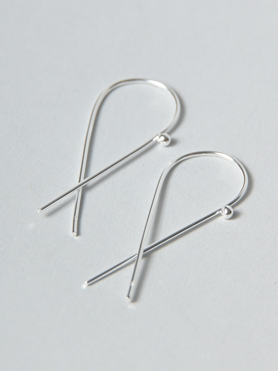 Sterling Silver Twist Line Earrings