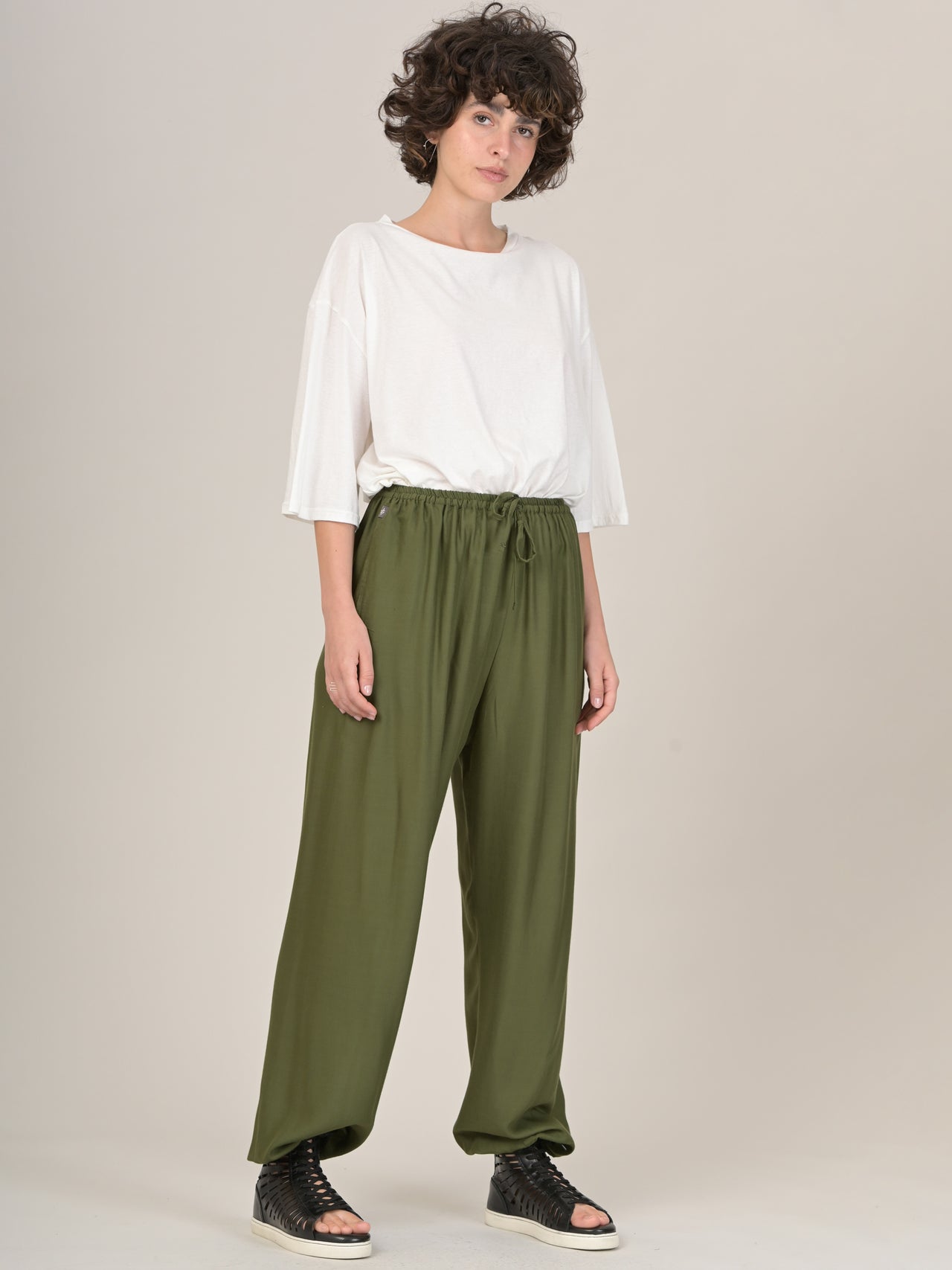 "Le Jogger" - Pantalon bouffant couleur unie