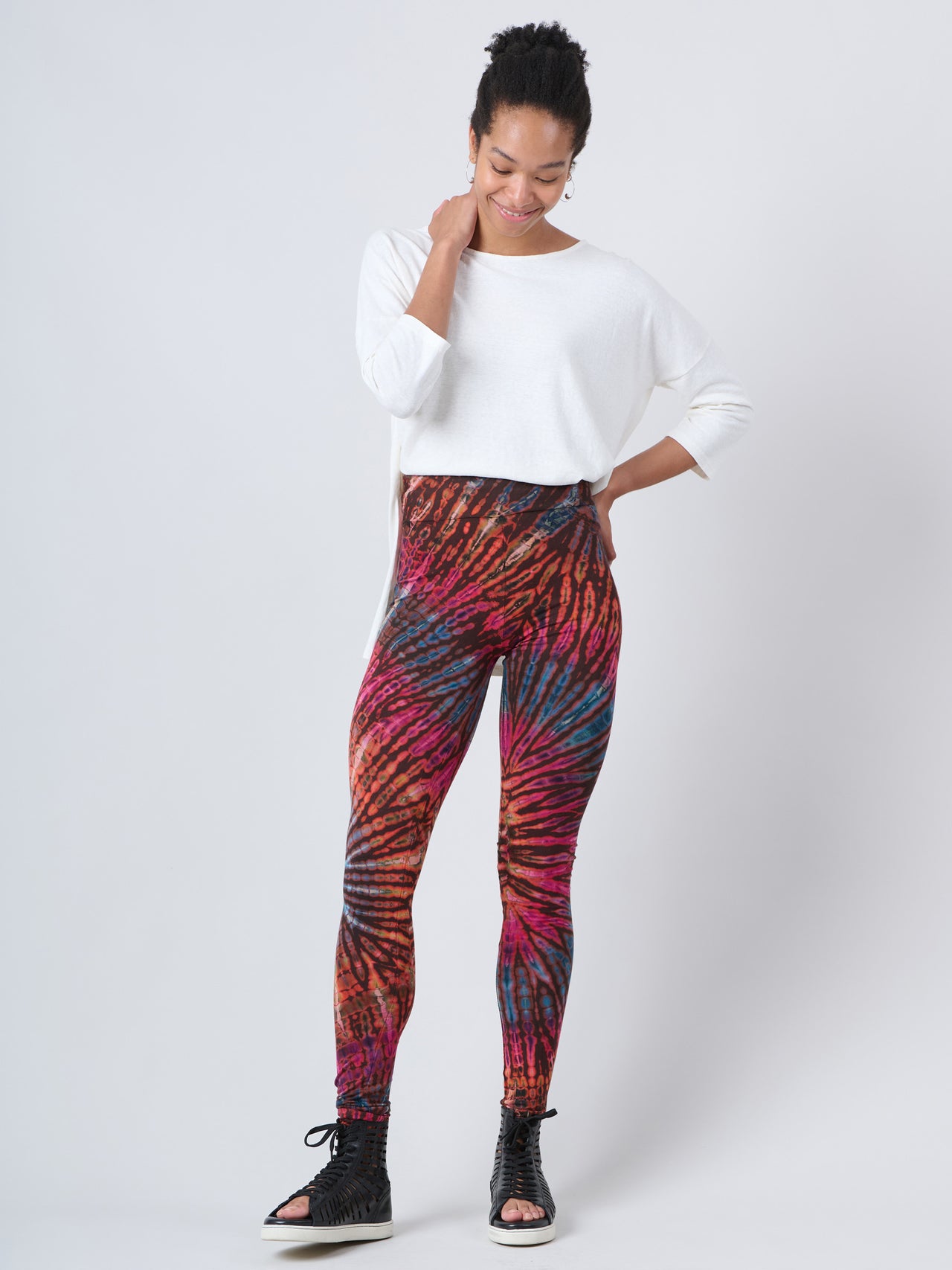 Tie Dye Leggings - Coral