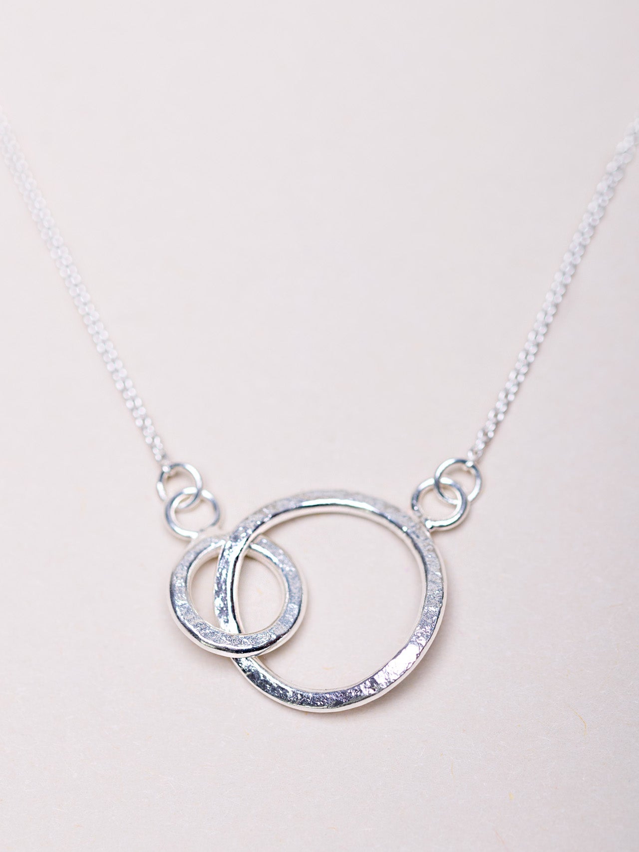 Sterling Silver Ring Link Pendant Necklace