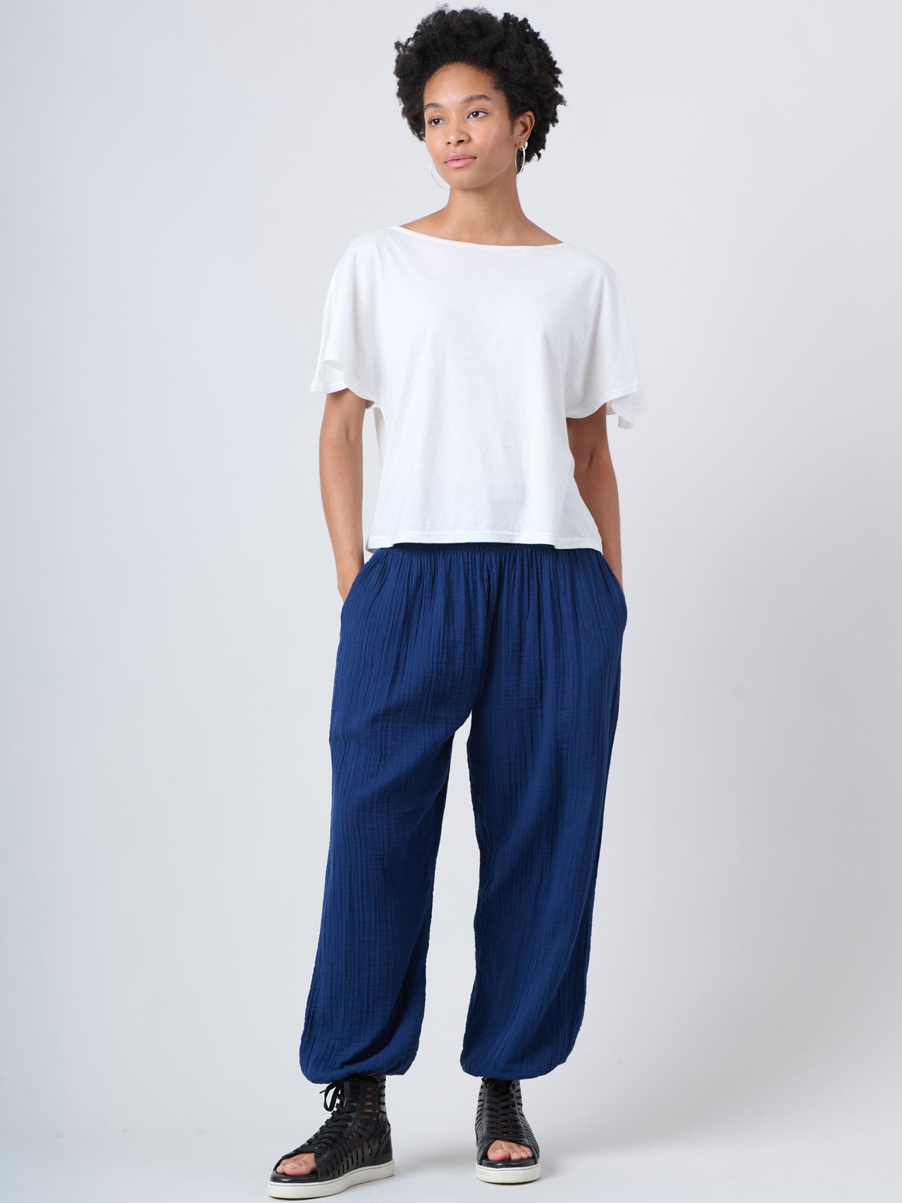 Pantalon bouffant 2.0 - Gaze de coton froissé