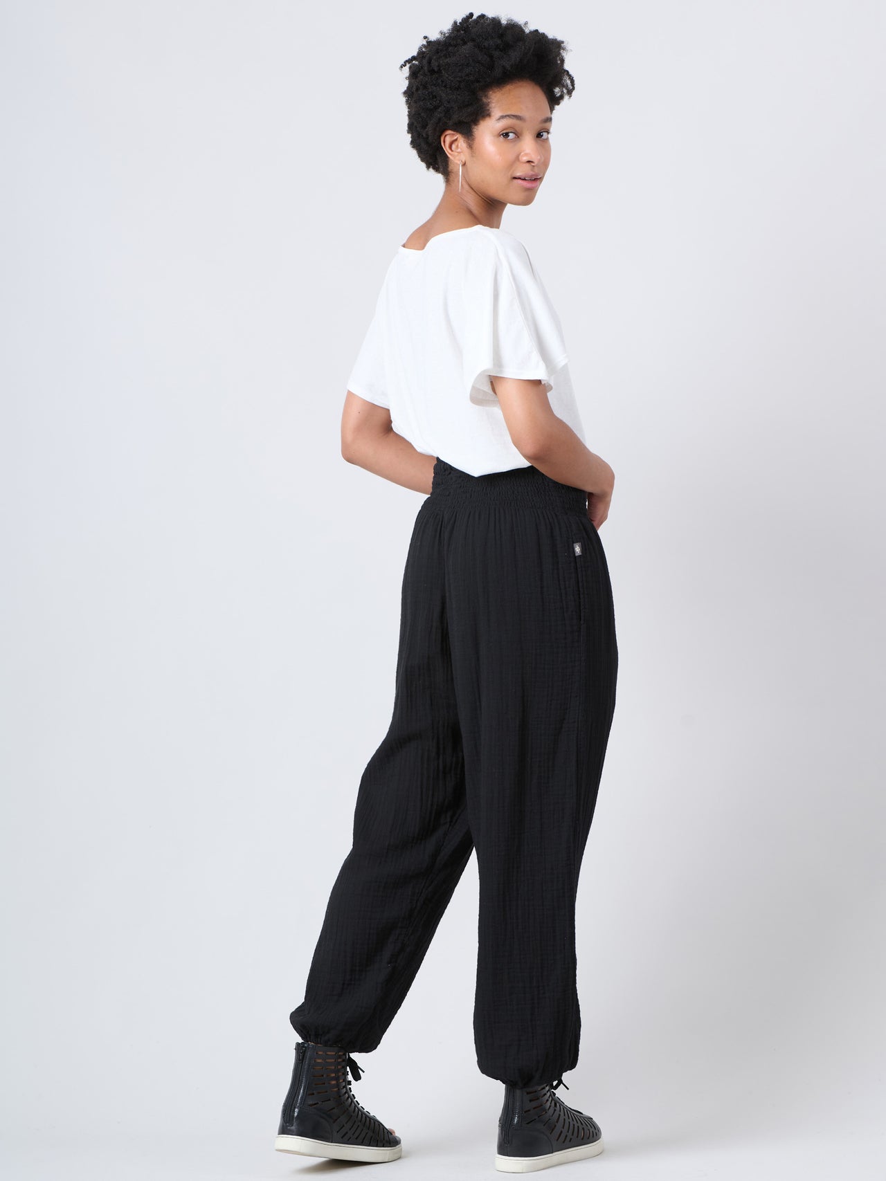 Pantalon bouffant 2.0 - Gaze de coton froissé