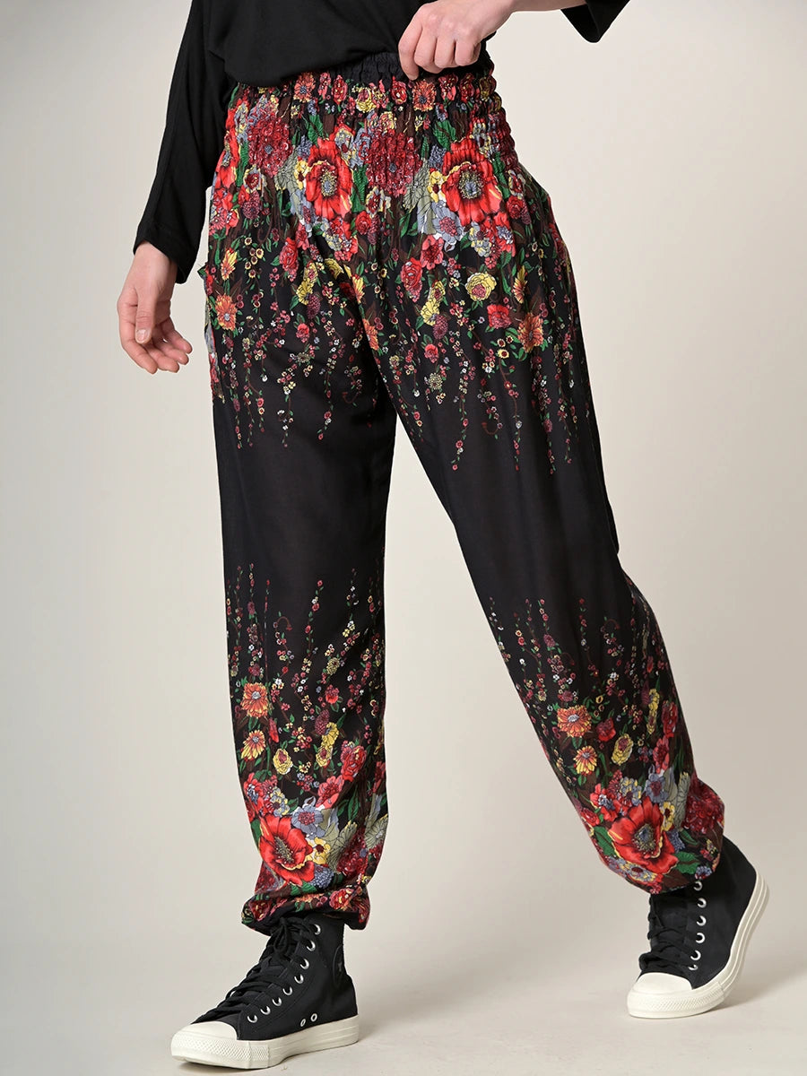 Floral Harem Pants - High Crotch
