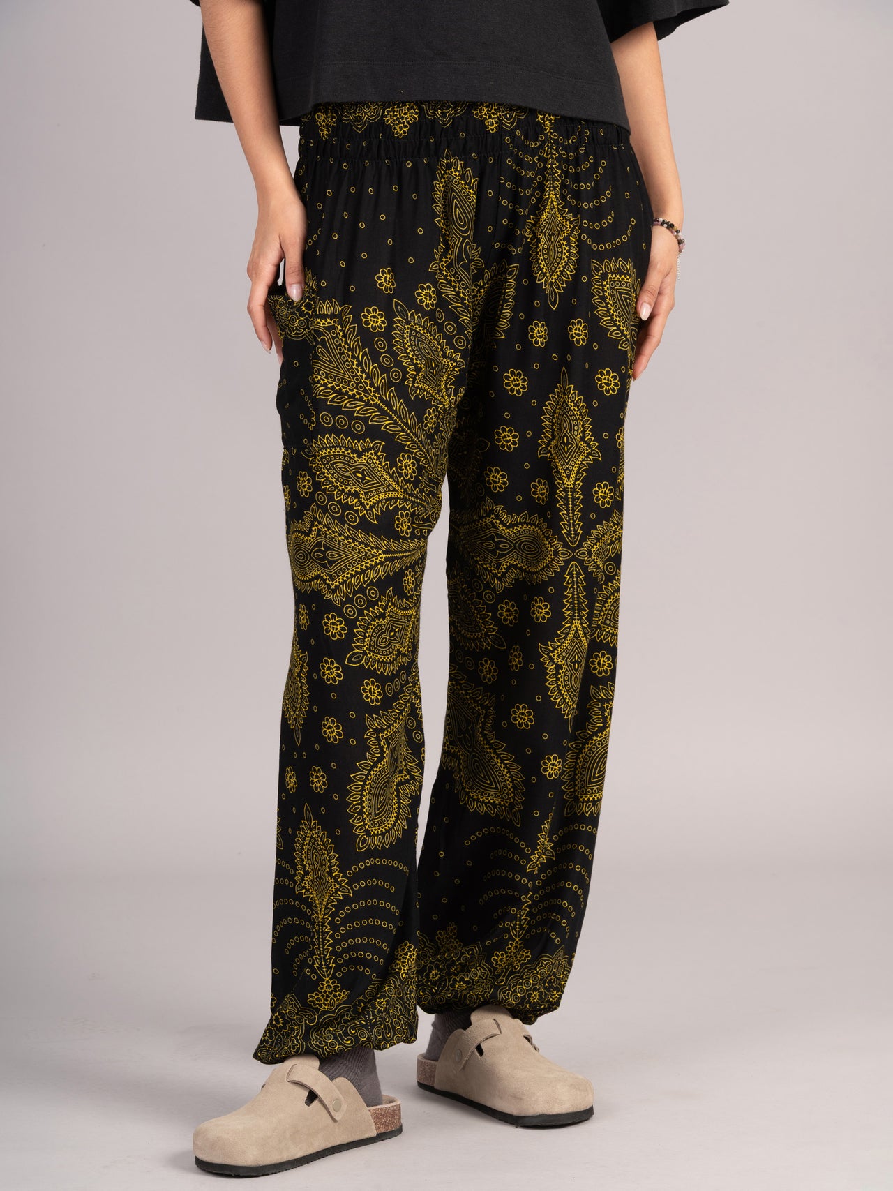 Feather Paisley Harem Pants - High Crotch