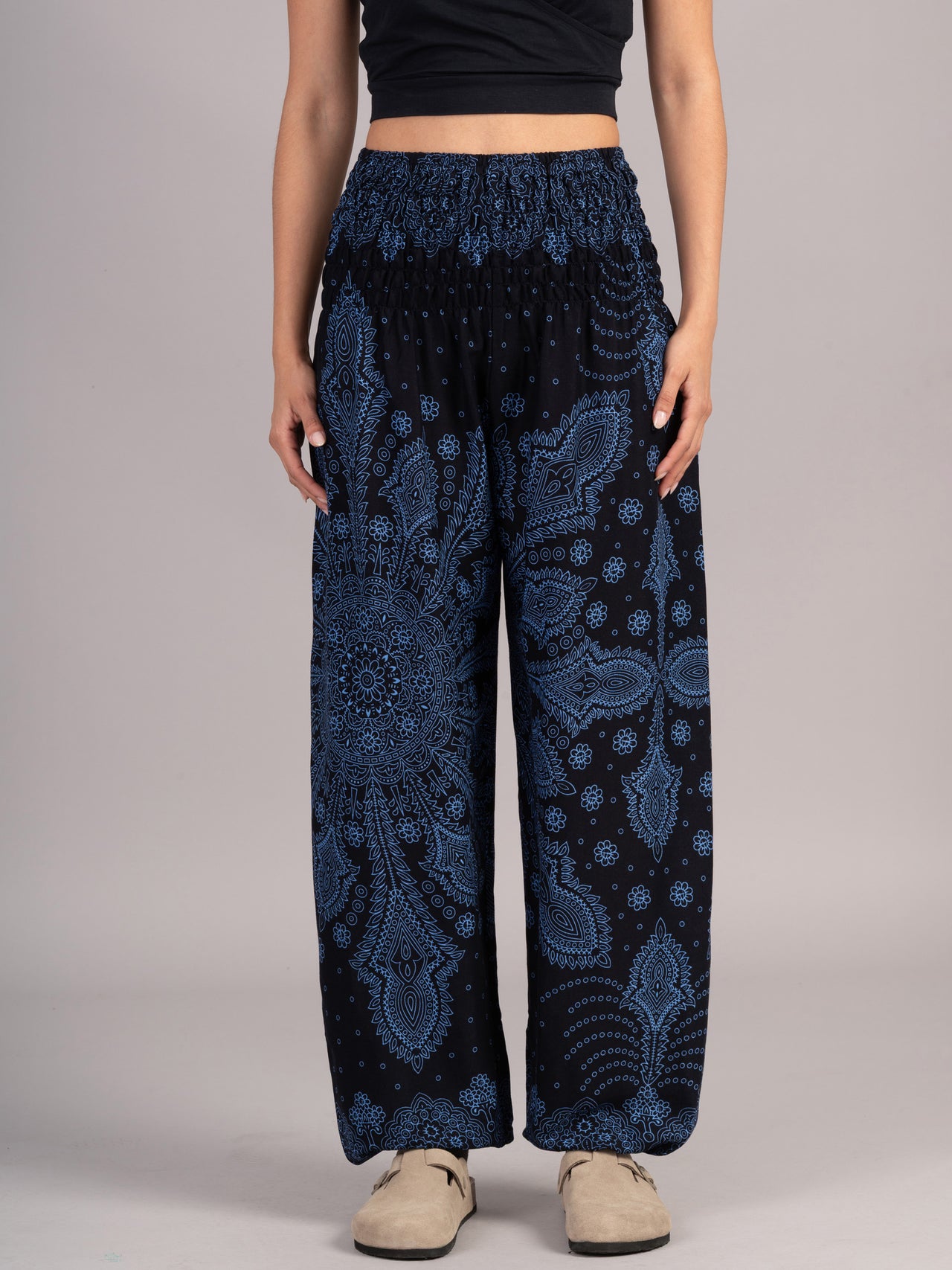 Feather Paisley Harem Pants - High Crotch
