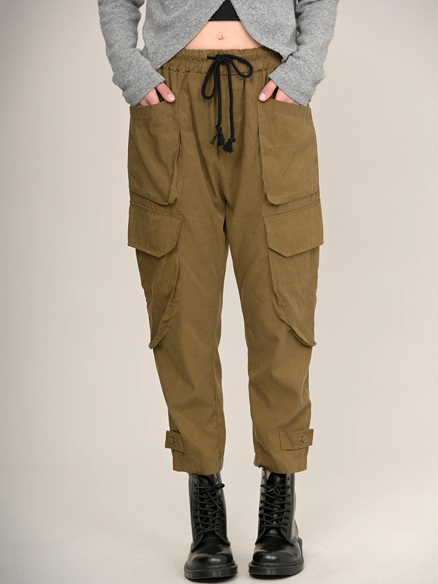 Pantalon cargo en coton TENCEL® à cordon de serrage