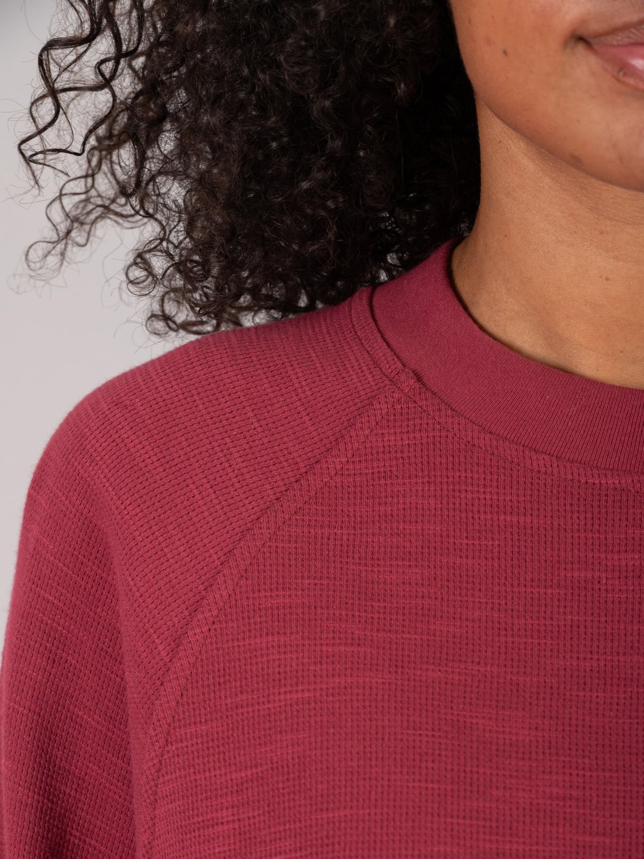 Yasai - T-shirt raglan à manches larges en coton gaufré