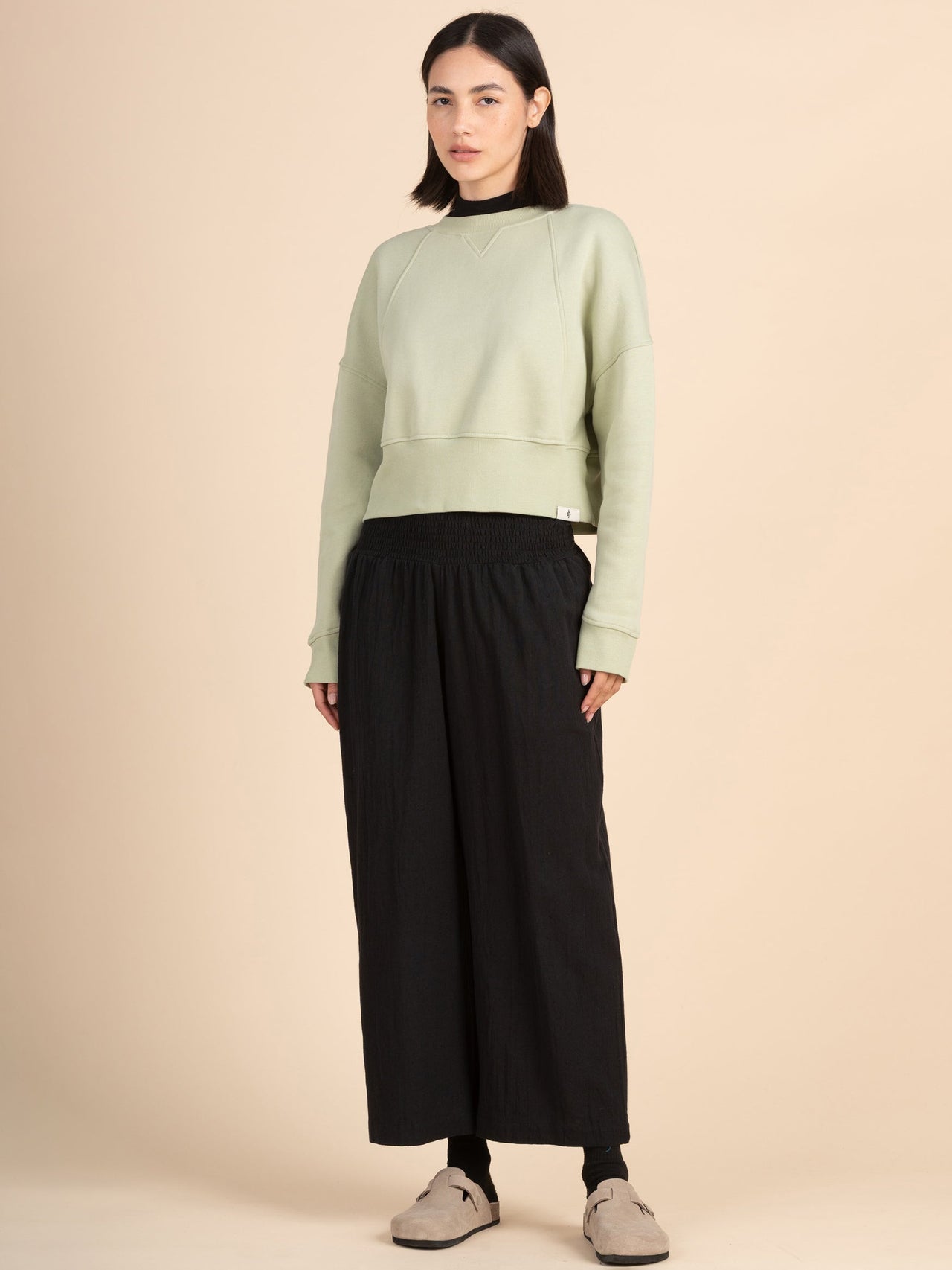 Rapa - Cotton Fleece Cropped Sweatshirt