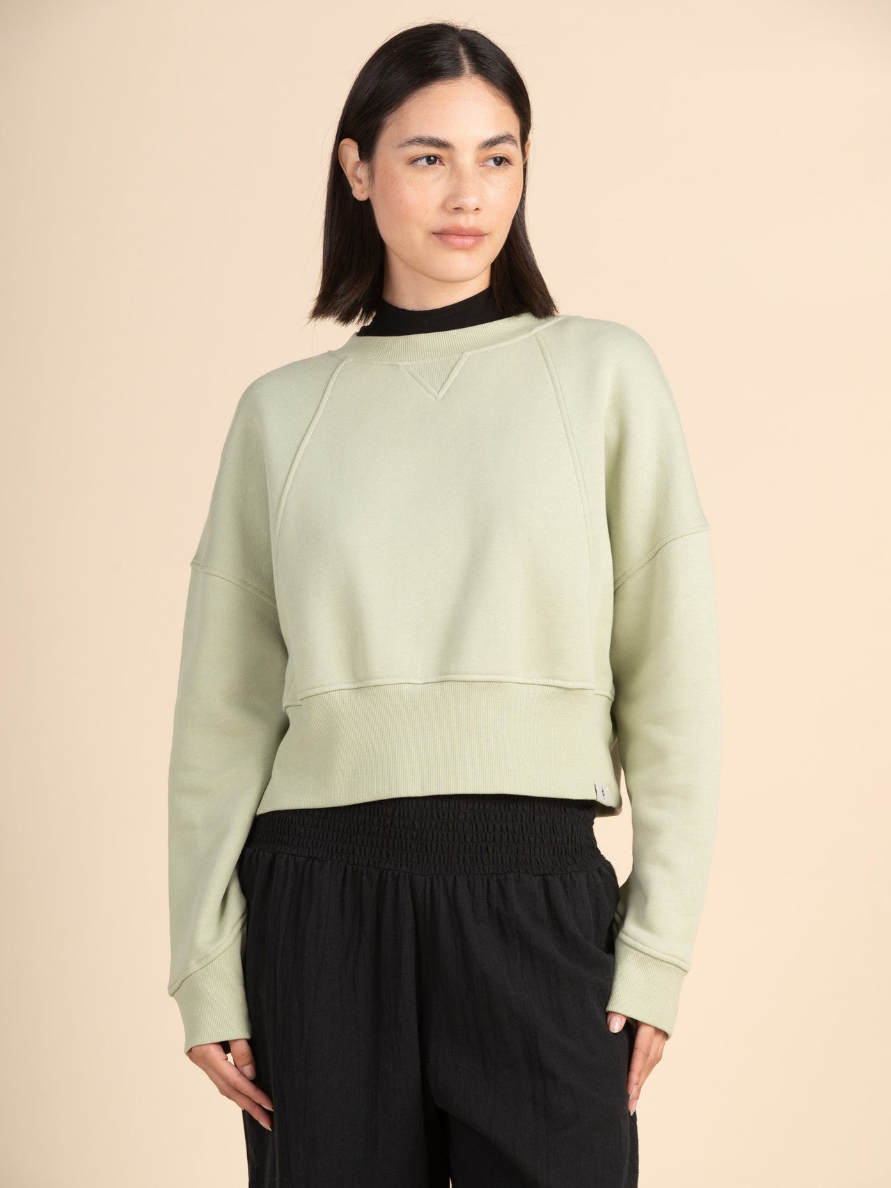 Rapa - Cotton Fleece Cropped Sweatshirt