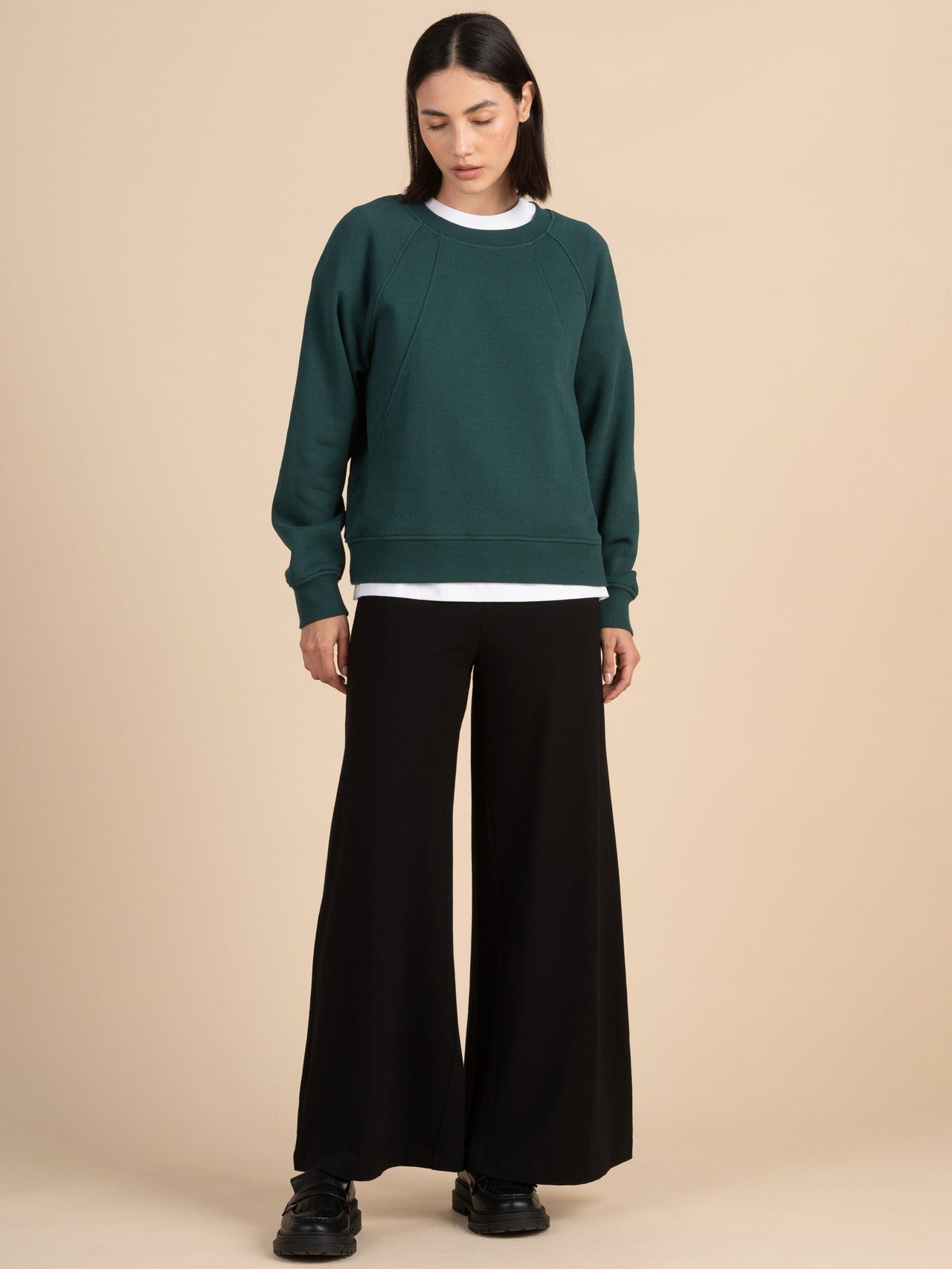 Gili - Waffle Cotton Side Panel Long Sleeve T-shirt