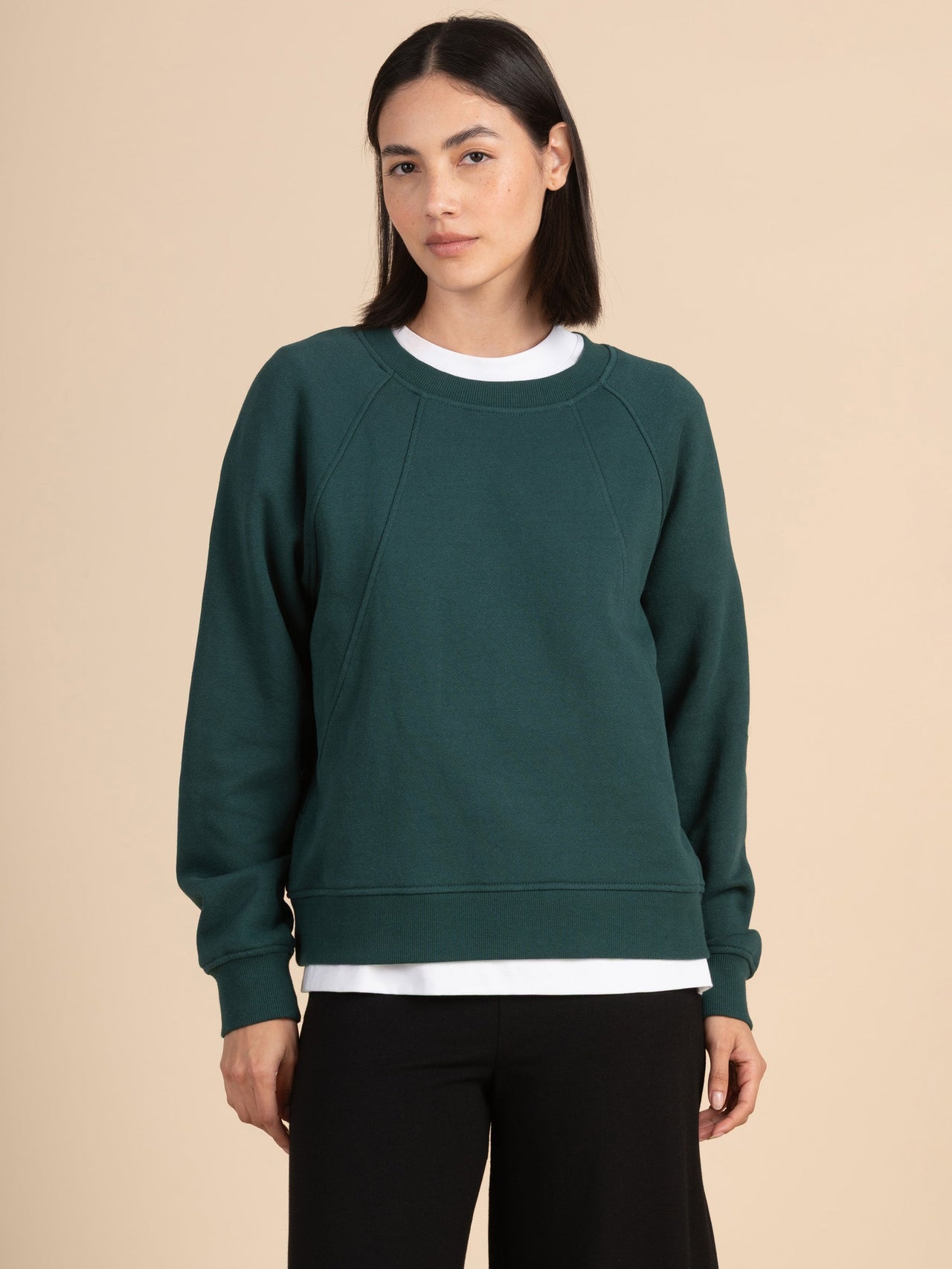 Gili - Waffle Cotton Side Panel Long Sleeve T-shirt