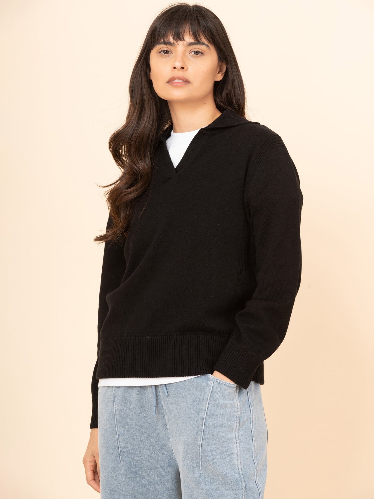 Shima - Pull polo en coton et cachemire mélangés