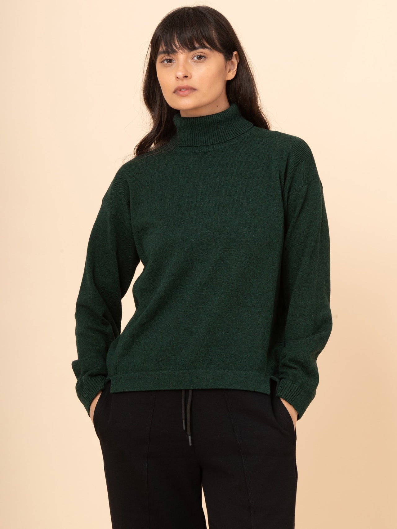 Kume - Pull à col roulé en coton et cachemire mélangés