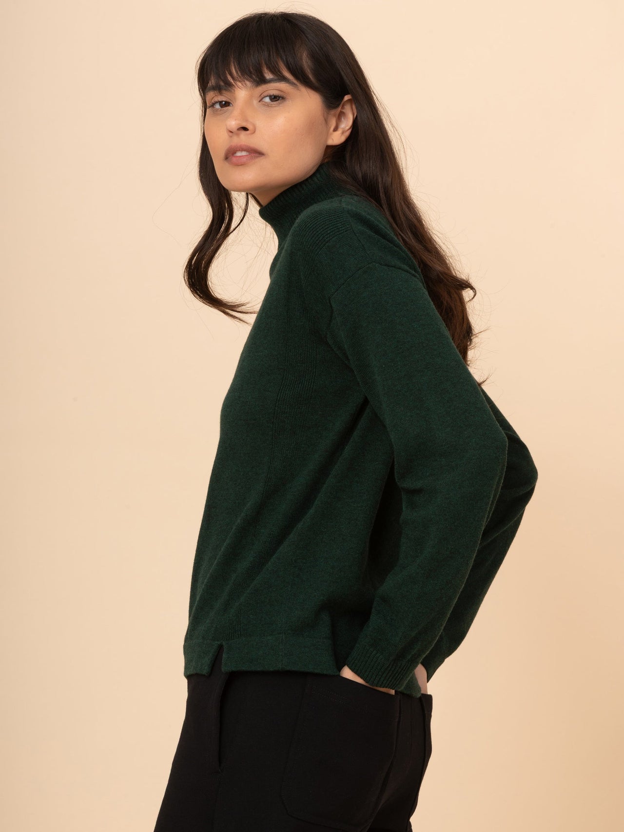 Kume - Pull à col roulé en coton et cachemire mélangés
