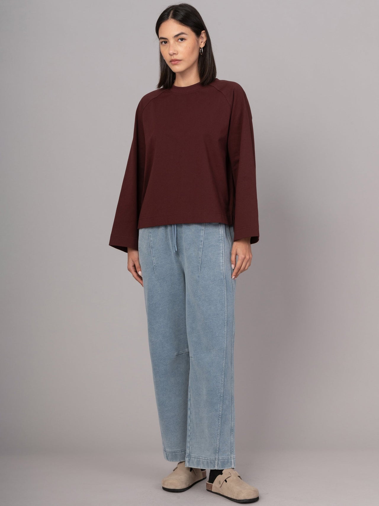 Yasai 3 - T-shirt raglan à manches larges en coton mercerisé