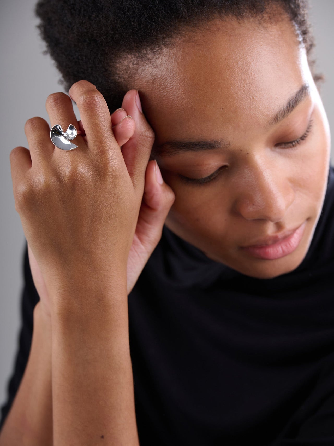 Sterling Silver Statement Swirl Ring