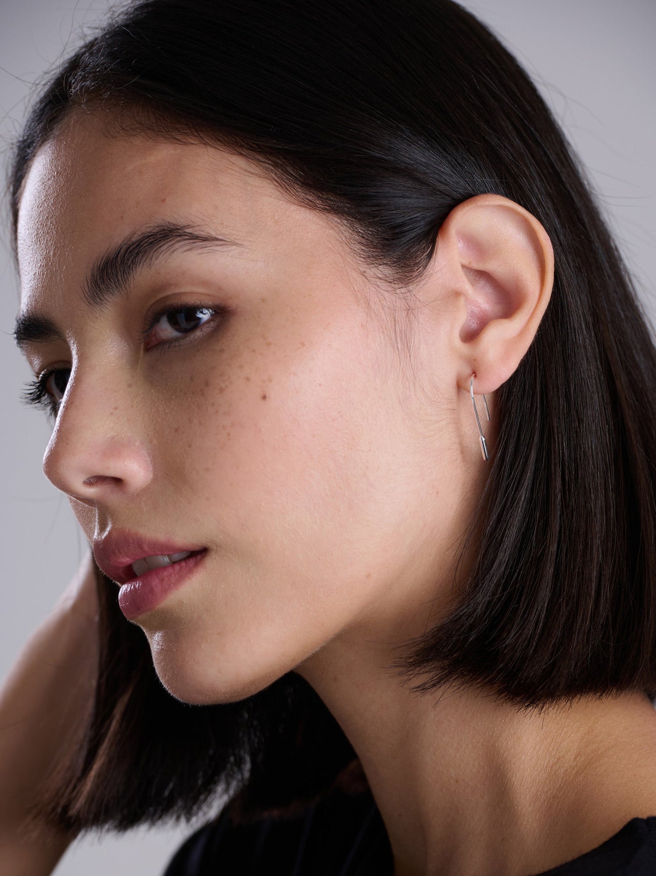 Sterling Silver Thread Through Earrings With Tiny Sphere