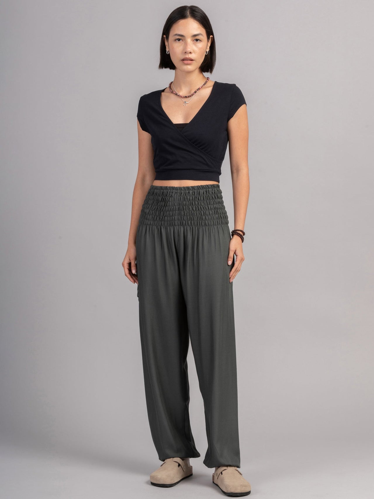 "Harem Original" - Pantalon bouffant couleur uni - Rayonne de qualité supérieure