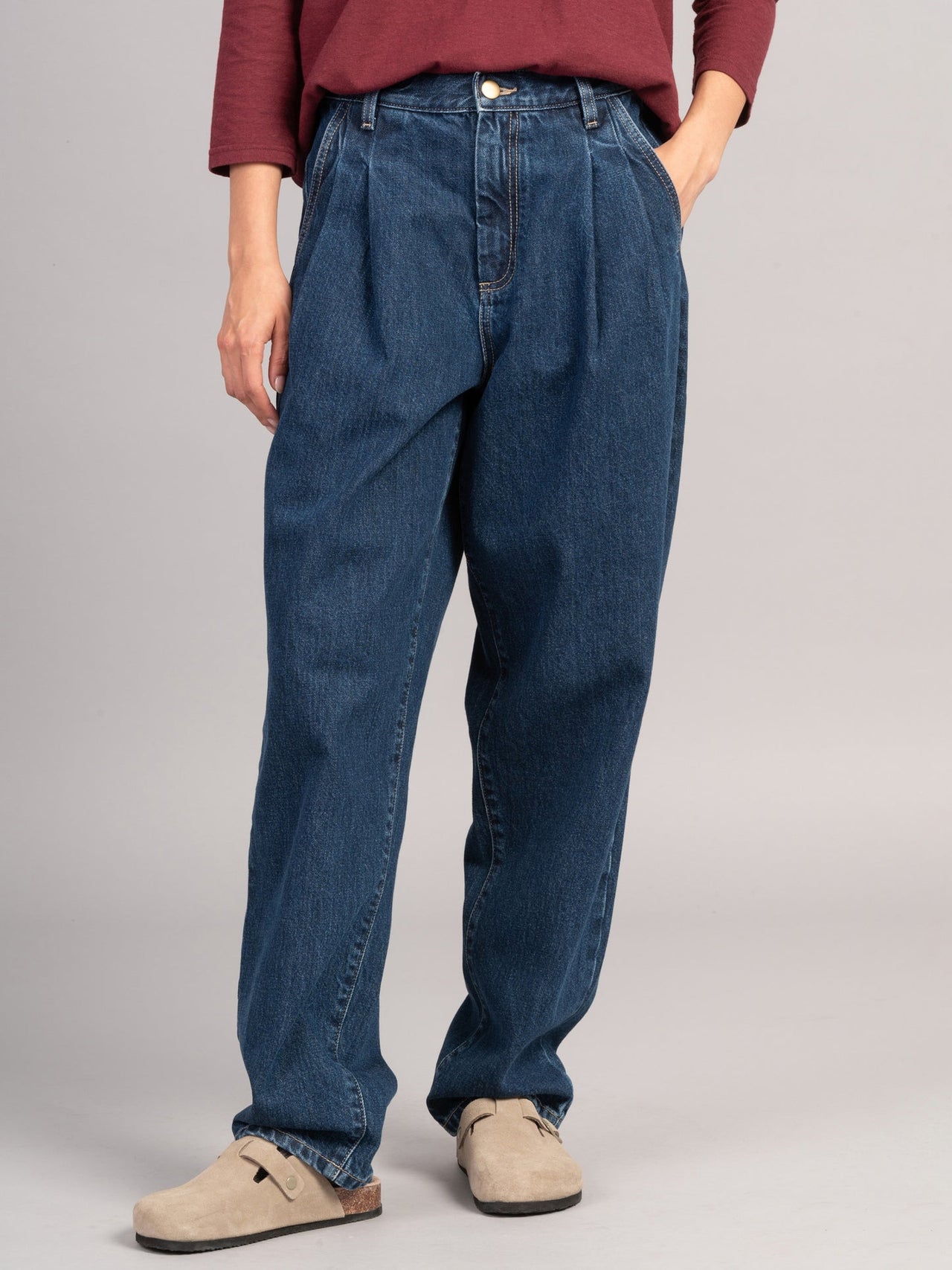 Eigg - Pantalon plissé en Denim