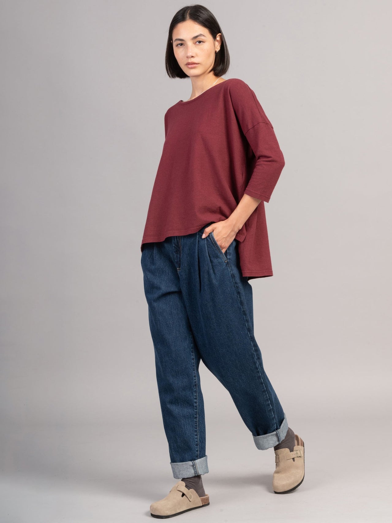 Eigg - Pantalon plissé en Denim