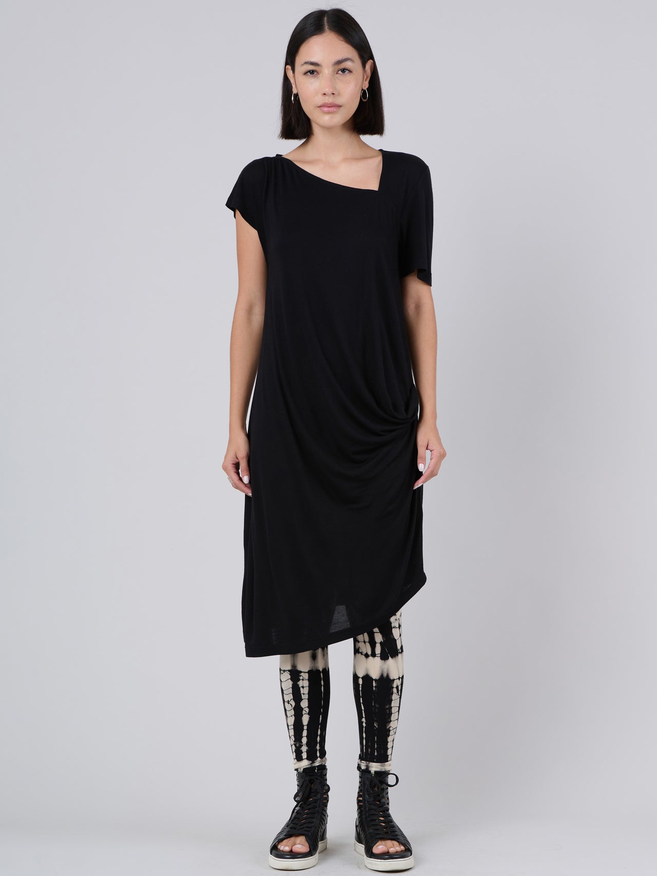 Robe asymétrique en jersey de bambou