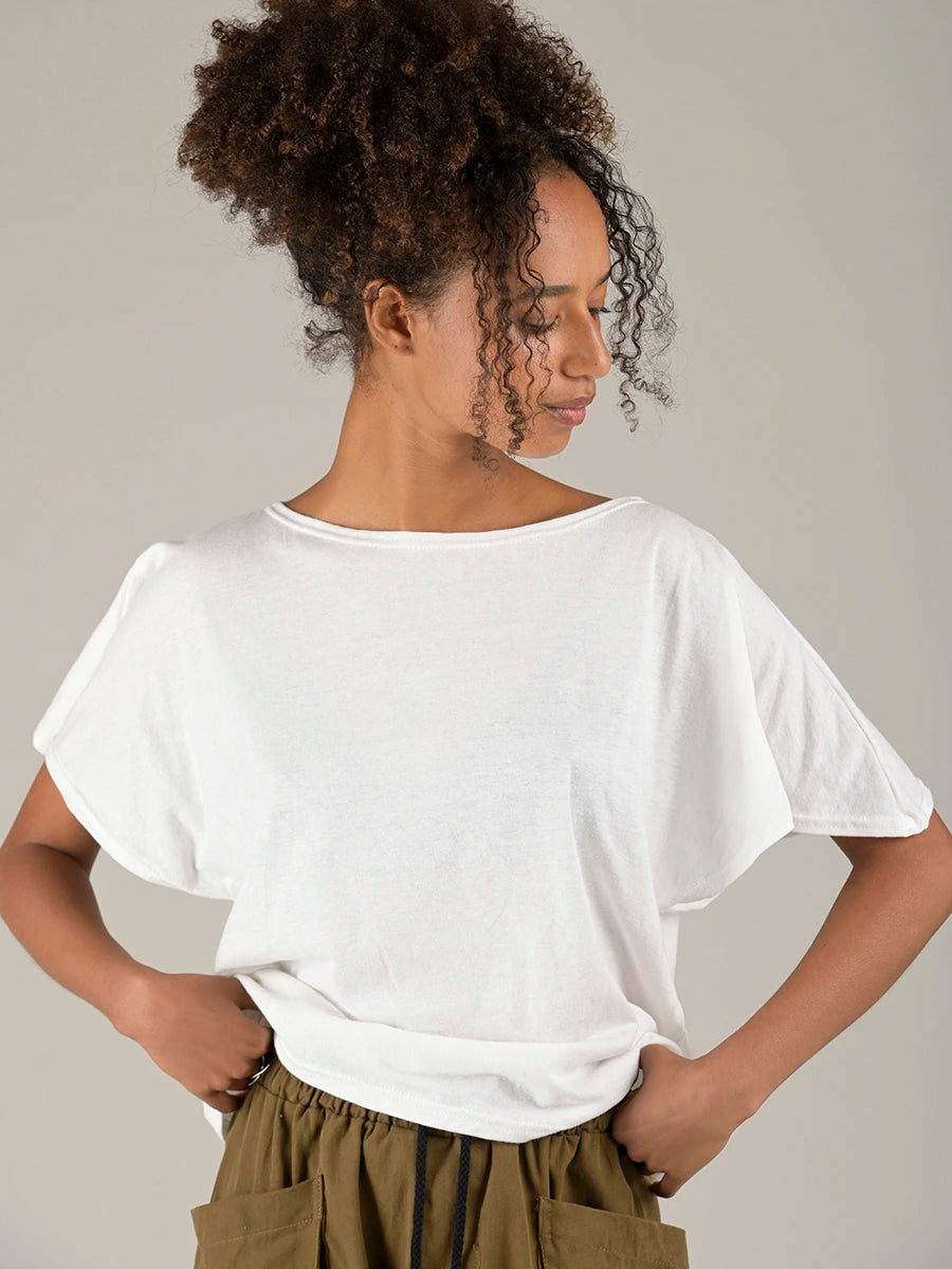 Hemp organic cotton handkerchief sleeve t-shirt