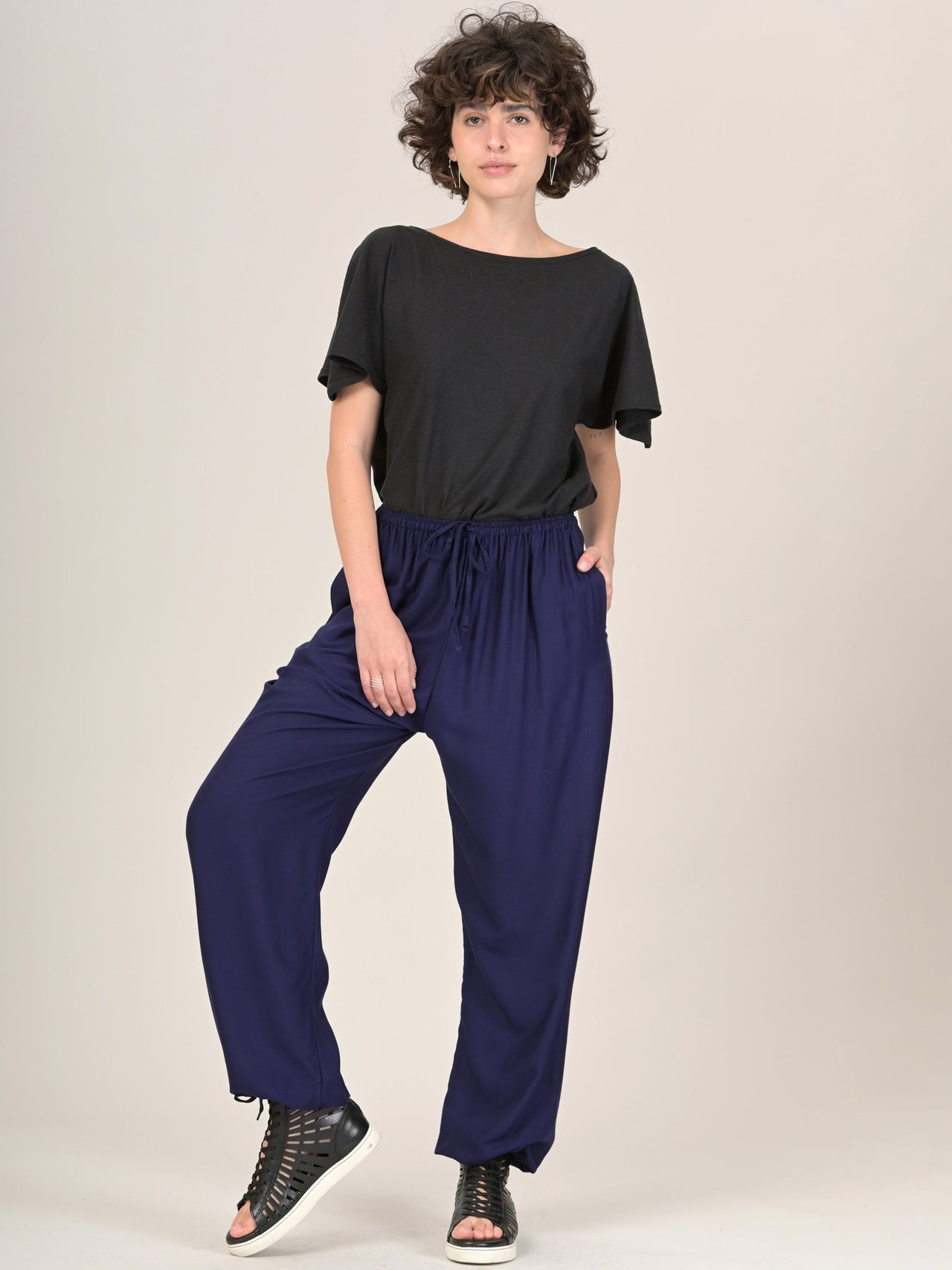 "Le Jogger" - Pantalon bouffant couleur unie