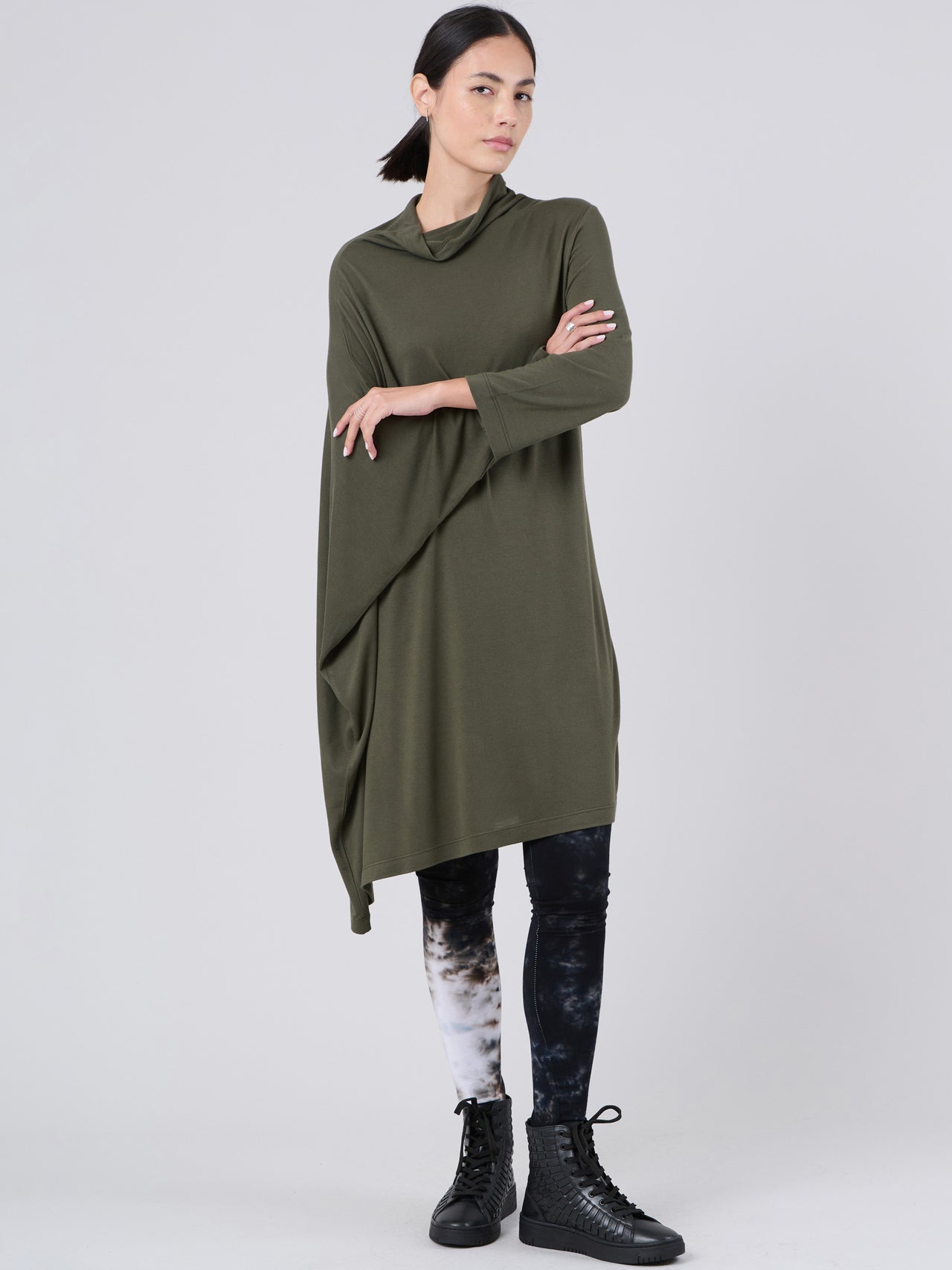 Long Sleeve Roll Neck Bamboo Jersey Tunic