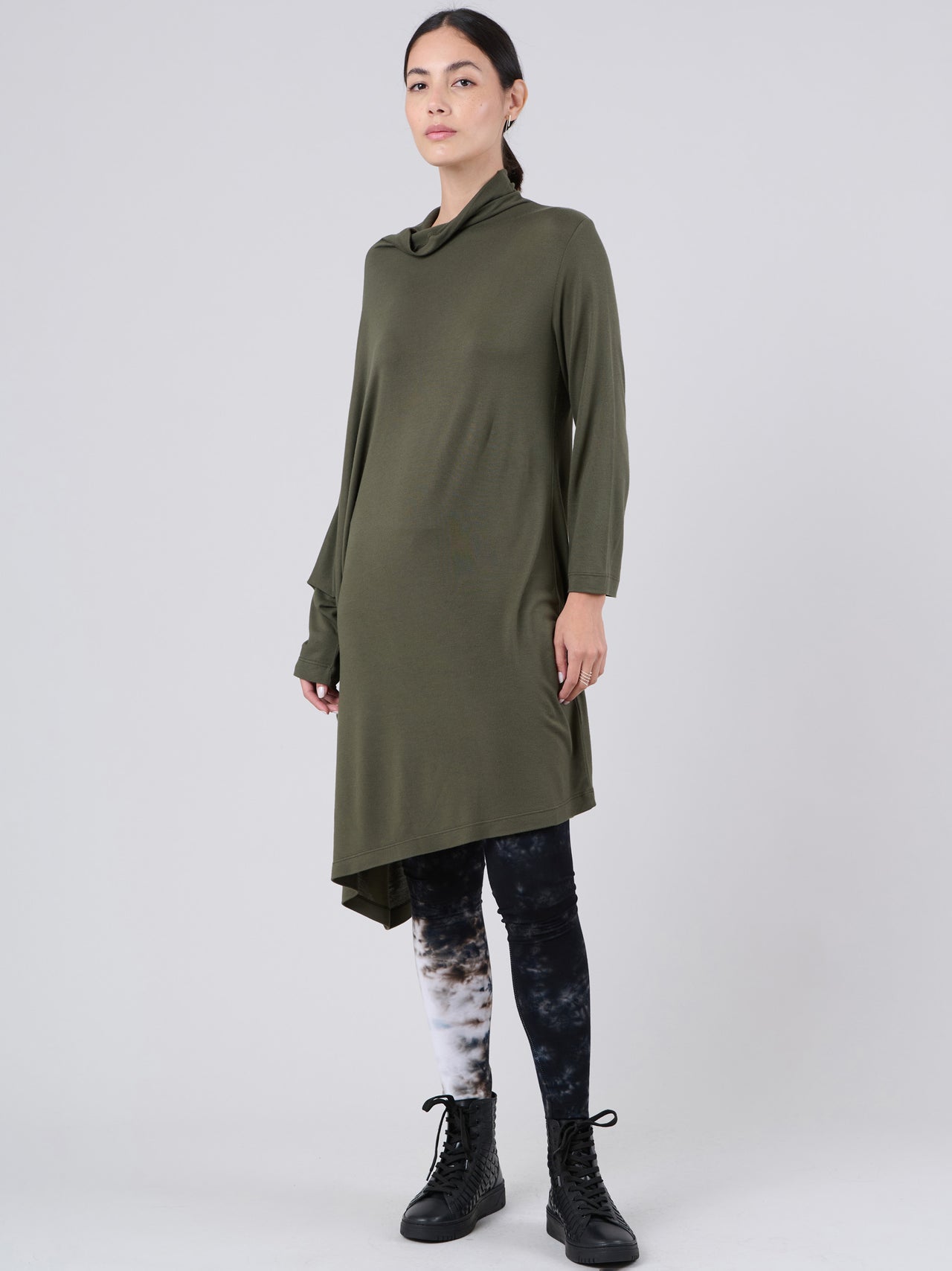 Long Sleeve Roll Neck Bamboo Jersey Tunic