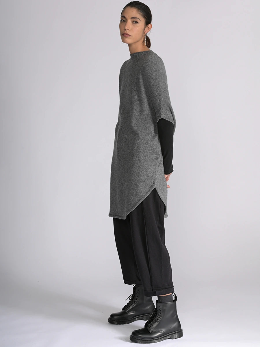 Merino Wool Blend Oval Shape Knitted Tunic
