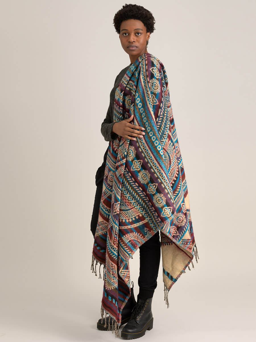 Echarpe "oversize" imprimé péruvien | Forgotten Tribes - Vêtements ethniques - Urban Style