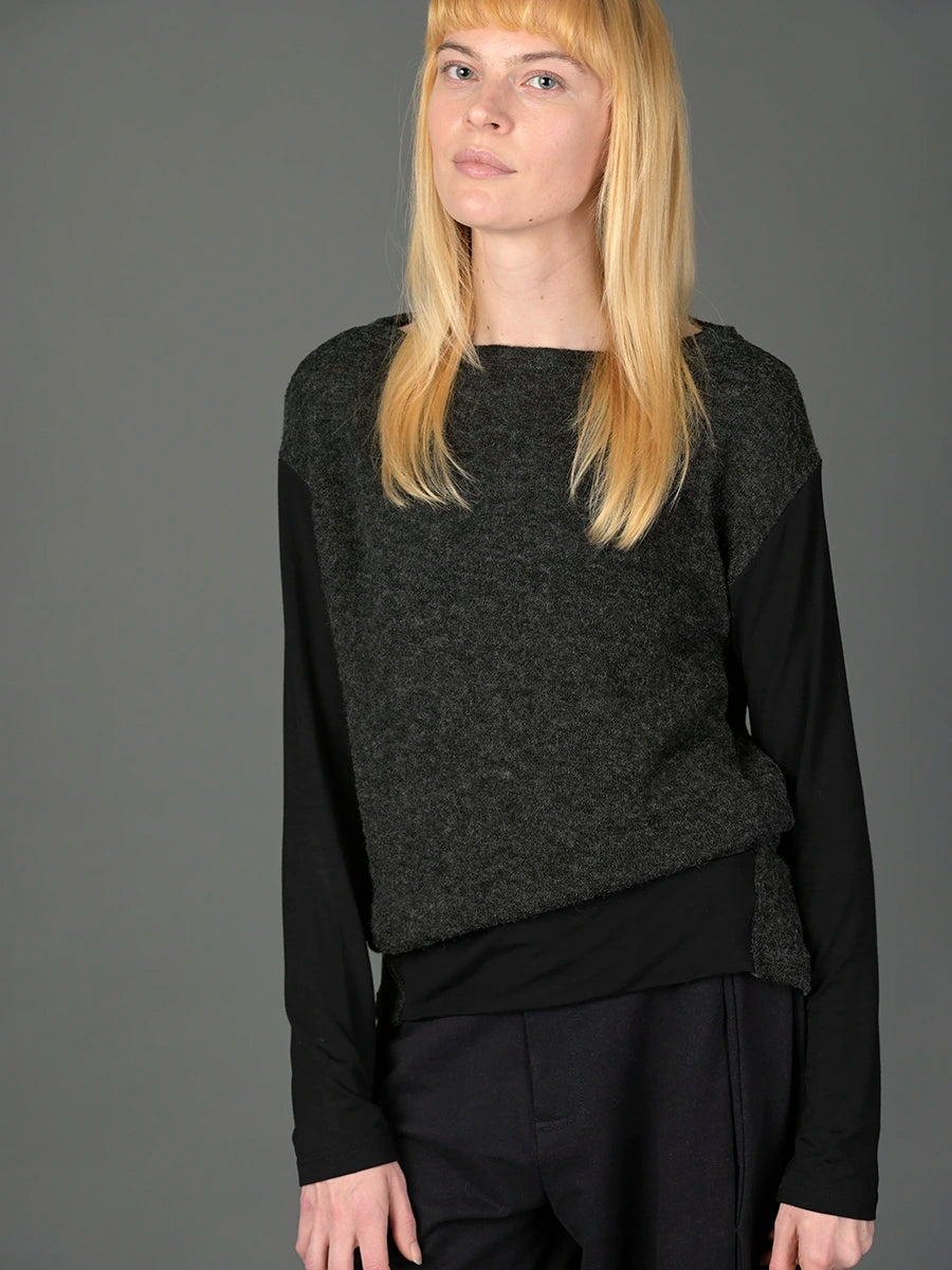 Knitted Jumper with Contrast Sleeves