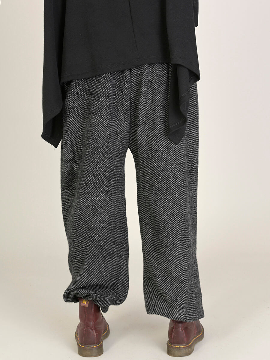 Pantalon bouffant pure laine à rayures grises | Forgotten Tribes - Vêtements ethniques - Urban Style